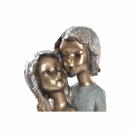 Figurine Décorative DKD Home Decor Rouge Doré Turquoise Résine Enfants Moderne (19 x 15 x 28 cm) (2 Unités)