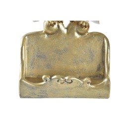 Figura Decorativa DKD Home Decor Blanco Dorado Búhos 10 x 8 x 7 cm