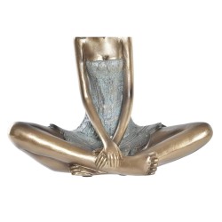 Figurine Décorative DKD Home Decor Femme Rouge Doré Turquoise Résine Moderne (20 x 9 x 23 cm) (2 Unités)