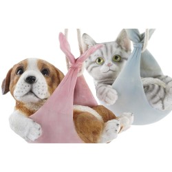 Figurine Décorative DKD Home Decor Résine Multicouleur Chien Shabby Chic (18 x 12,5 x 16 cm) (4 Unités)