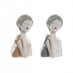 Figurine Décorative DKD Home Decor Rose Blanc Résine Fashion Girls (15 x 15 x 27,5 cm) (2 Unités)