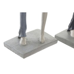 Figurine Décorative DKD Home Decor Gris Rose Résine Urbaine Couple (2 Unités) (18 x 10 x 37 cm)