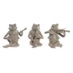 Figurine Décorative DKD Home Decor Musicien Marron Résine Grenouille Shabby Chic (23 x 19,5 x 22,5 cm) (3 Unités)