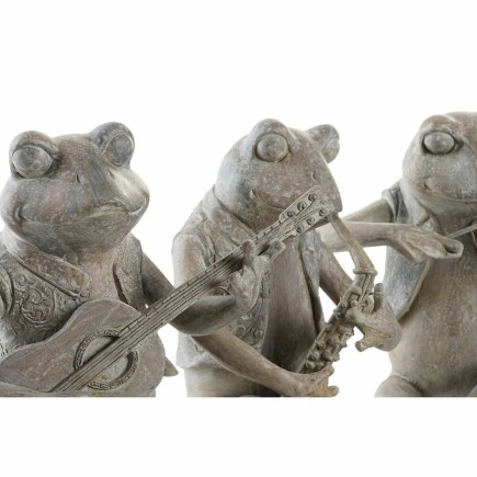 Figurine Décorative DKD Home Decor Musicien Marron Résine Grenouille Shabby Chic (23 x 19,5 x 22,5 cm) (3 Unités)