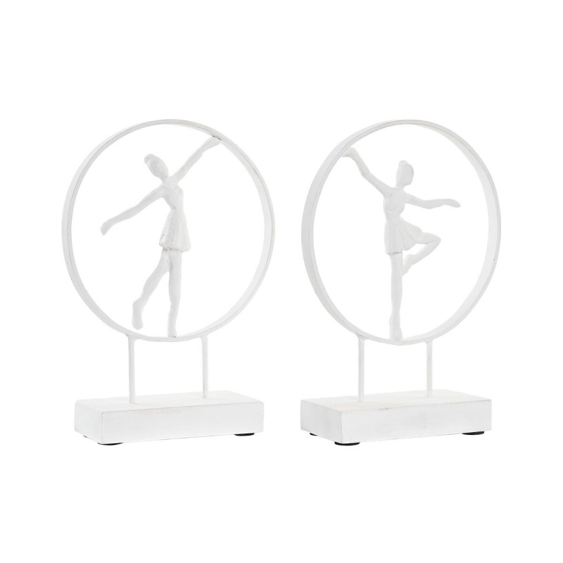 Figurine Décorative DKD Home Decor Ballerine Aluminium Blanc Bois de manguier Moderne (23 x 9 x 33 cm) (2 Unités) Figurine Décorative DKD Home Decor Ballerine Aluminium Blanc Bois de manguier Moderne (23 x 9 x 33 cm) (2 Unités)