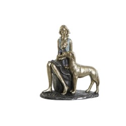 Figurine Décorative DKD Home Decor 15 x 9,5 x 18 cm Femme Bleu Doré