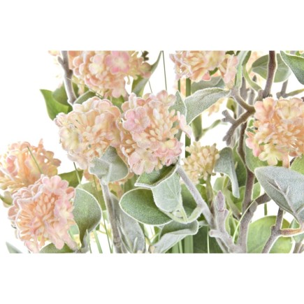 Plante décorative DKD Home Decor Vase Porcelaine Rose Rose clair PVC (20 x 20 x 78 cm) (2 Unités)
