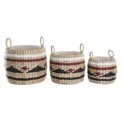 Set de basket DKD Home Decor Fibre naturelle (30 x 30 x 25 cm)