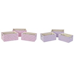 Set de basket DKD Home Decor Polyester (40,5 x 27,5 x 18 cm) (2 Unités)