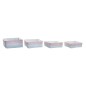 Juego de Cestas DKD Home Decor Poliéster 8,5 cm 26 x 26 x 9 cm Fibra natural Boho Mediterráneo (4 Piezas)
