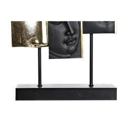 Figurine Décorative DKD Home Decor Noir Doré Buda MDF Résine (22,5 x 8 x 30,7 cm) (2 Unités)