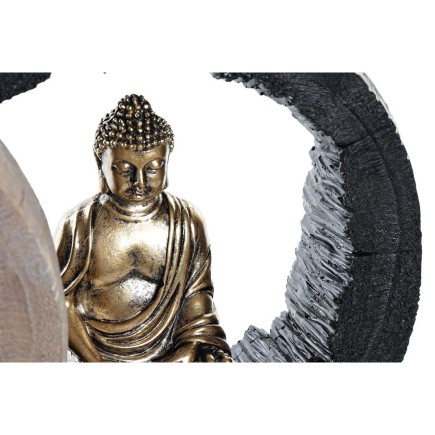 Figurine Décorative DKD Home Decor Noir Doré Buda Résine (20,8 x 6 x 18,5 cm) (2 Unités)
