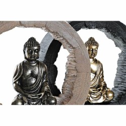 Figurine Décorative DKD Home Decor Noir Doré Buda Résine (20,8 x 6 x 18,5 cm) (2 Unités)