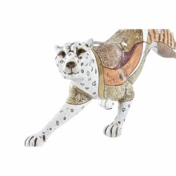 Figurine Décorative DKD Home Decor 37 x 10 x 13 cm Orange Blanc Léopard Colonial