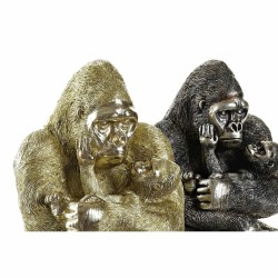 Figurine Décorative DKD Home Decor Argenté Doré Résine Gorille (22 x 23,5 x 31 cm) (2 Unités)