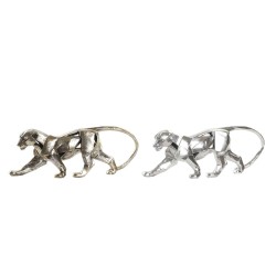 Figurine Décorative DKD Home Decor Argenté Doré Résine Panthère (46,5 x 10 x 18 cm) (2 Unités)