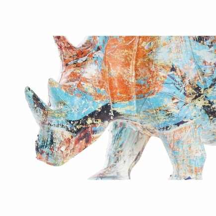 Figurine Décorative DKD Home Decor Résine Multicouleur Rhinocéros (34 x 12,5 x 16,5 cm)