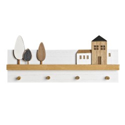 Portemanteau DKD Home Decor 40 x 4 x 17 cm Bois Maisons Urbaine