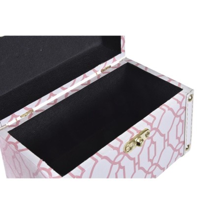 Set de boîtes décoratives DKD Home Decor Toile Bois (24 x 18 x 19 cm)
