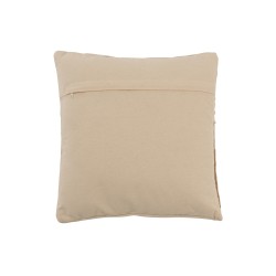 Coussin carré avec franges en coton beige 44x44cm