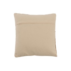 Cuscino quadrato con frange in cotone beige 44x44cm