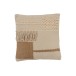 Cuscino quadrato con frange in cotone beige 44x44cm Cuscino quadrato con frange in cotone beige 44x44cm