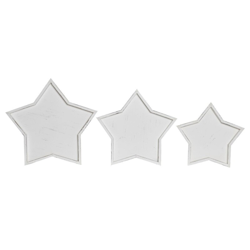 Centre de Table DKD Home Decor Bois Blanc (57 x 54 x 3 cm) (3 Pièces)