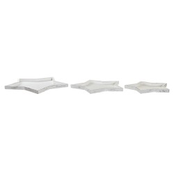 Centre de Table DKD Home Decor Bois Blanc (57 x 54 x 3 cm) (3 Pièces)
