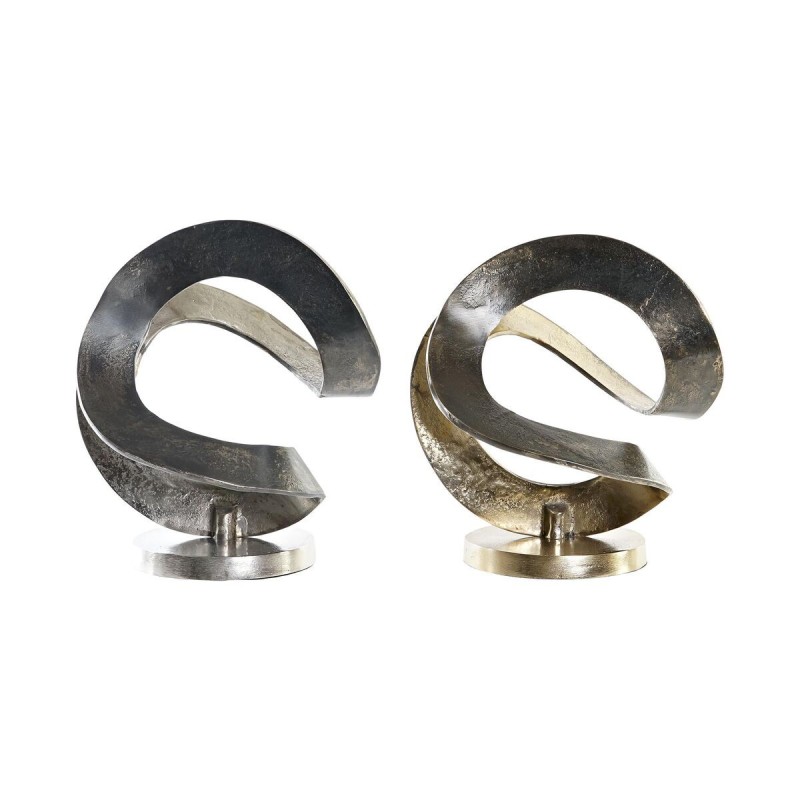 Figurine Décorative DKD Home Decor Abstrait Aluminium (30 x 29 x 33 cm) (2 Unités)