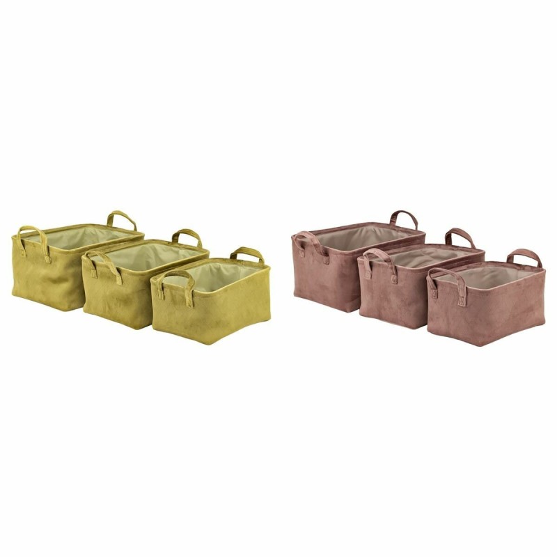 Set de basket DKD Home Decor Polyester (38 x 29 x 20 cm) (2 Unités)