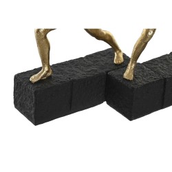 Figurine Décorative DKD Home Decor Noir Doré Résine Gymnaste Moderne (21 x 5,5 x 25,5 cm) (2 Unités)