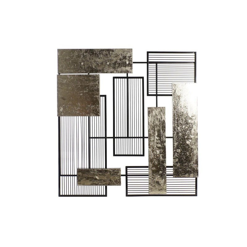 Décoration murale DKD Home Decor Abstrait Noir Doré Métal Moderne (89 x 4,5 x 97 cm)