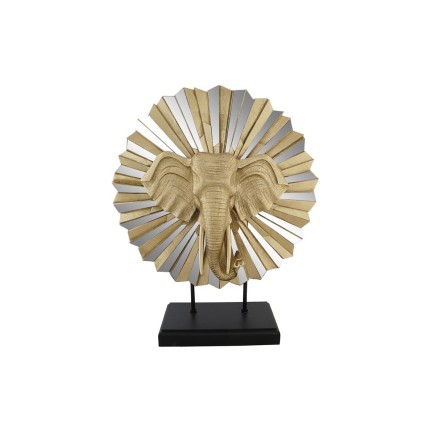 Figurine Décorative DKD Home Decor Verre Eléphant Doré Résine (47 x 18 x 56,5 cm)