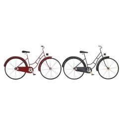 Figurine Décorative DKD Home Decor Rouge Noir Bicyclette Métal (79,5 x 4 x 47 cm) (2 Unités)