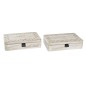Boîte Décorative DKD Home Decor Naturel Bois MDF (28 x 18 x 6,5 cm) (2 Unités)