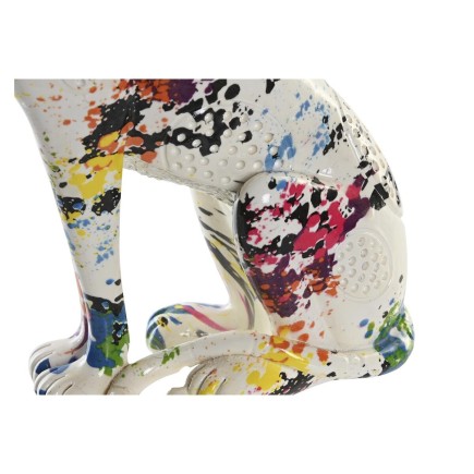 Figurine Décorative DKD Home Decor 16 x 8 x 25 cm Blanc Léopard Multicouleur Moderne