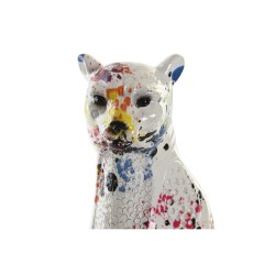 Figurine Décorative DKD Home Decor 16 x 8 x 25 cm Blanc Léopard Multicouleur Moderne