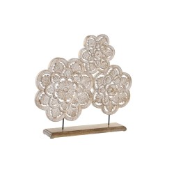 Figurine Décorative DKD Home Decor Blanc Bois de manguier Bois MDF (50 x 9 x 45 cm)