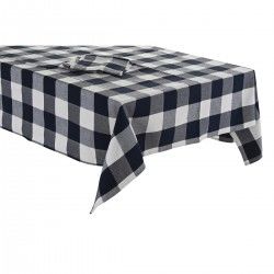 Nappe et serviettes de table DKD Home Decor Bleu Coton Blanc (250 x 150 x 0,5 cm)
