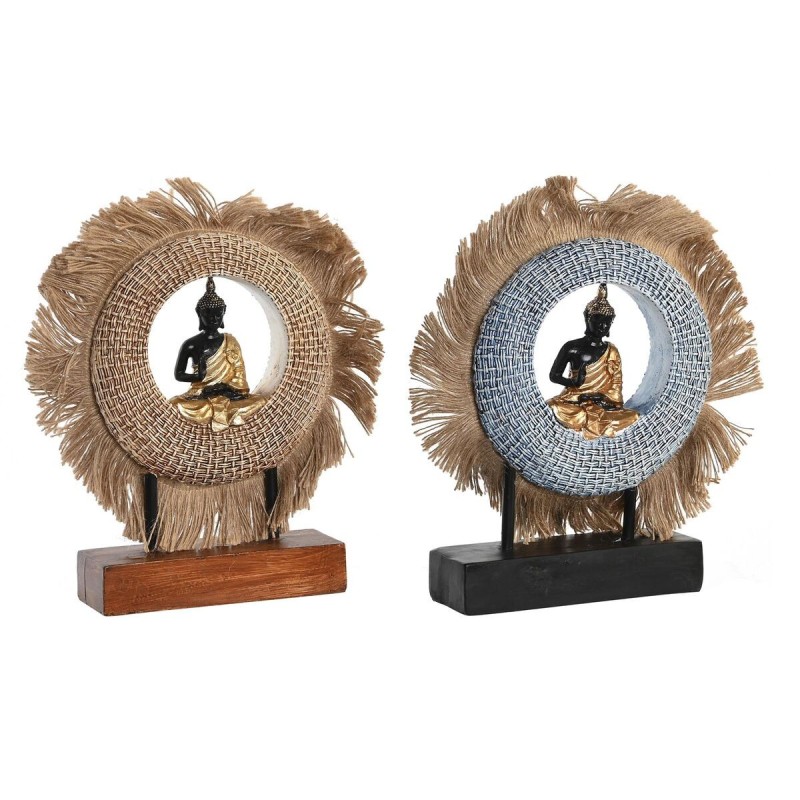 Figurine Décorative DKD Home Decor Beige Bleu Buda Résine Oriental Jute (19 x 6 x 25 cm) (2 Unités) Figurine Décorative DKD Home Decor Beige Bleu Buda Résine Oriental Jute (19 x 6 x 25 cm) (2 Unités)