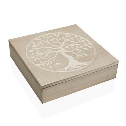 Boîte Décorative Versa Arbre Bois (24 x 6 x 24 cm)