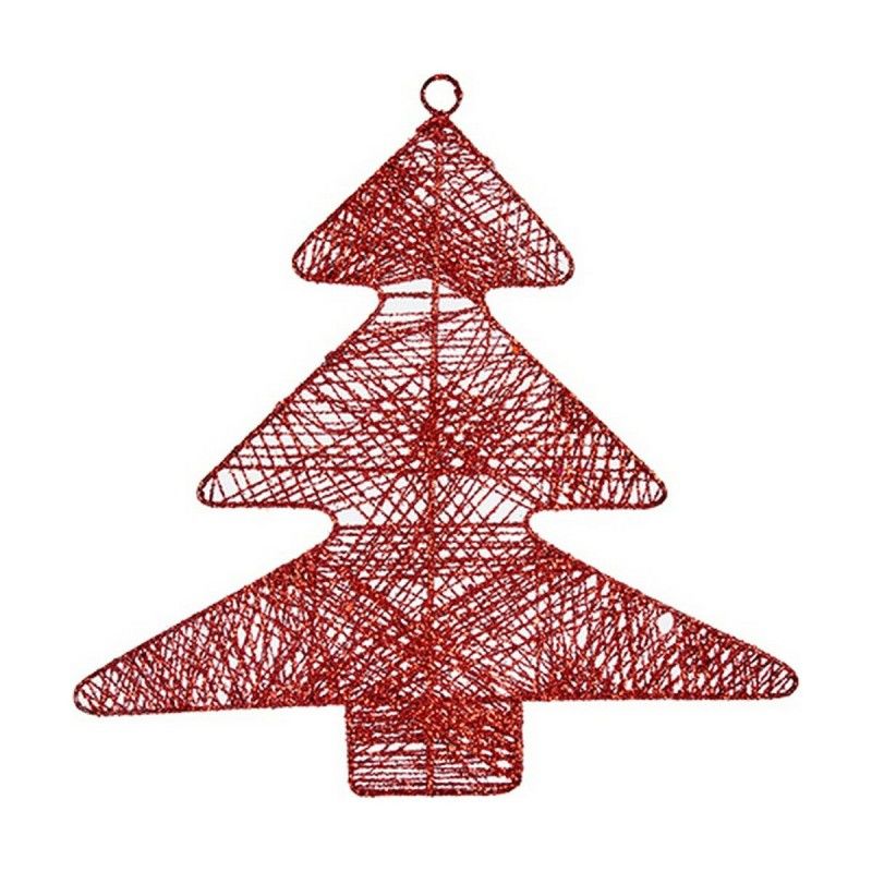 Décorations de Noël Rouge Métal Sapin de Noël 36,7 x 0,2 x 37,5 cm