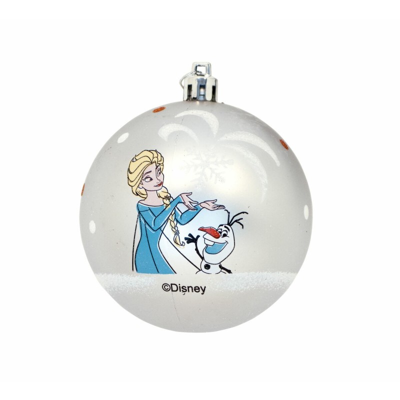 Boule de Noël Frozen Memories Argenté 10 Unités Plastique (Ø 6 cm)