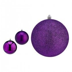 Boules de Noël Ø 12 cm Violet PVC