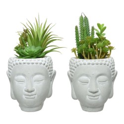 Plante décorative Céramique Vert PVC Succulent