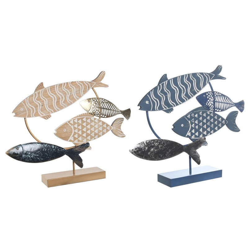 Figurine Décorative DKD Home Decor Naturel Bleu Doré Métal Bois Spirales méditerranéen (53 x 9 x 45 cm) (2 Unités) Figurine Décorative DKD Home Decor Naturel Bleu Doré Métal Bois Spirales méditerranéen (53 x 9 x 45 cm) (2 Unités)