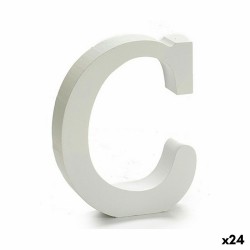 Lettre C Bois Blanc (2 x 16 x 14,5 cm) (24 Unités)