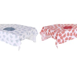 Nappe et serviettes de table DKD Home Decor Bleu Fuchsia Blanc (150 x 250 x 0,5 cm) (2 Unités)