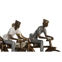 Figurine Décorative DKD Home Decor Rose Doré Blanc Résine Moderne (27 x 9,5 x 23 cm) (2 Unités)