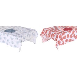 Nappe et serviettes de table DKD Home Decor Bleu Fuchsia (150 x 150 x 0,5 cm) (2 Unités)